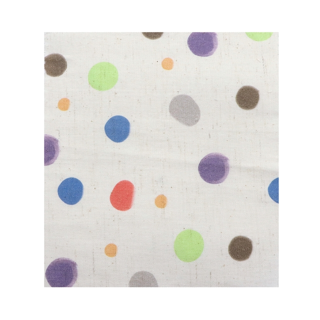 colorful polka dot cotton linen digital printing fabric