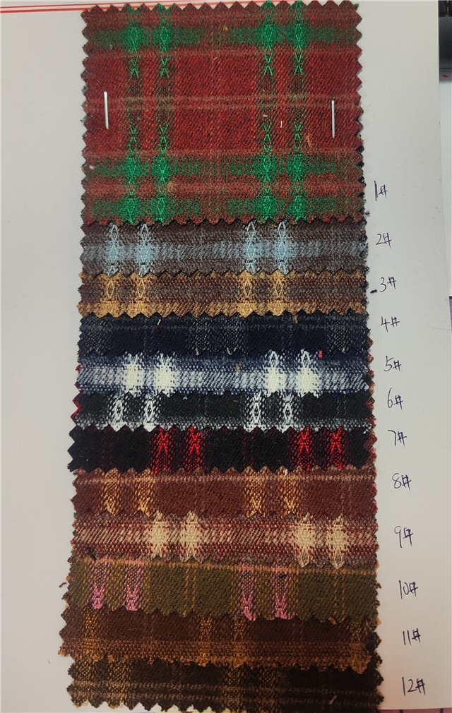 twill brushed plaid fabric