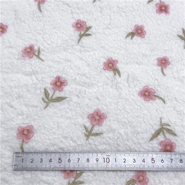 flower bear grid particle printed velvet fabric