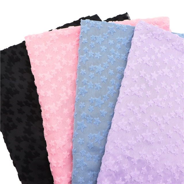 3d plush star plain jacquard fabric