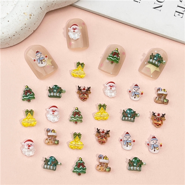 resin christmas series mini 3d resin nail accessories