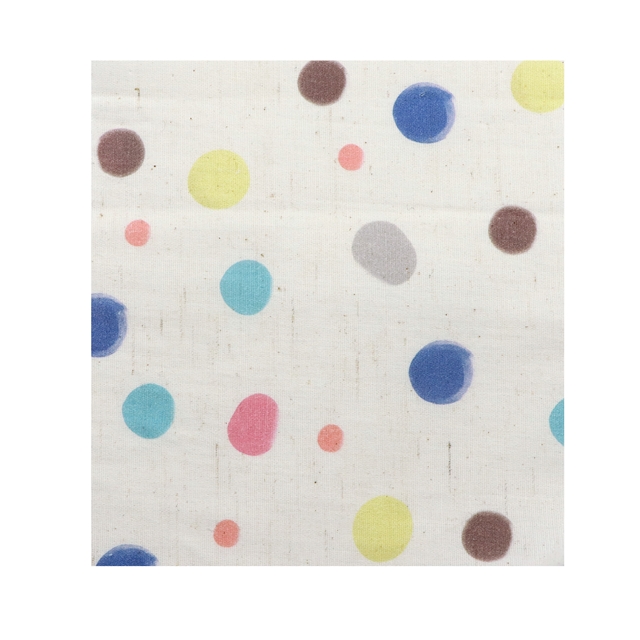 colorful polka dot cotton linen digital printing fabric