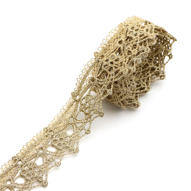gold and silver thread double sided gold thread embroidery hollow lace