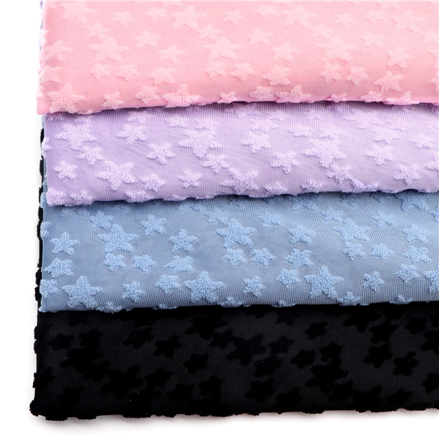 3d plush star plain jacquard fabric