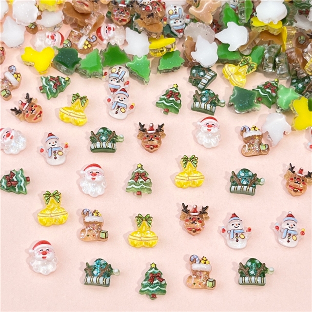 resin christmas series mini 3d resin nail accessories