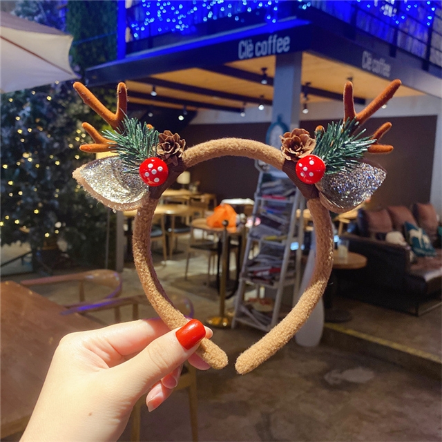 fabric christmas antler headband