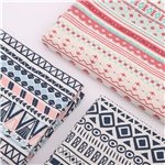 ethnic style geometric printed cotton and linen fabric