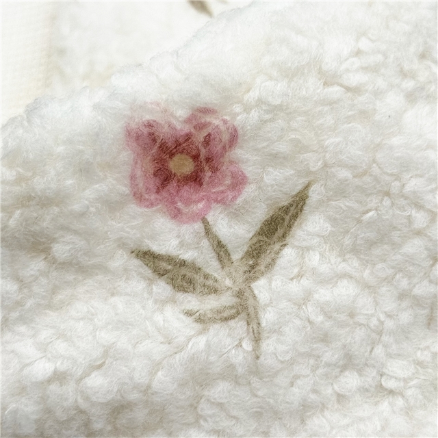 flower bear grid particle printed velvet fabric