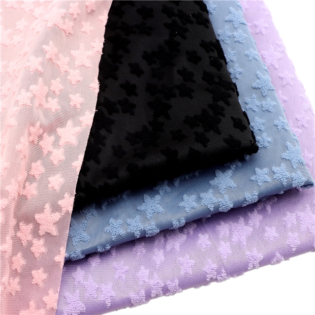 3d plush star plain jacquard fabric