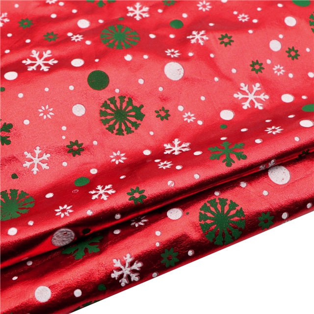 offset snowflake full plate hot stamping red gold fabric