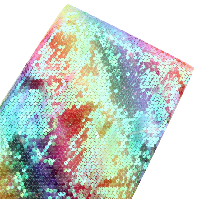 colorful fish scale candy colored sequins fabric 1#,50*130cm(19.7*51.2