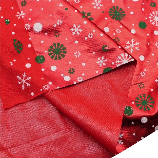 offset snowflake full plate hot stamping red gold fabric