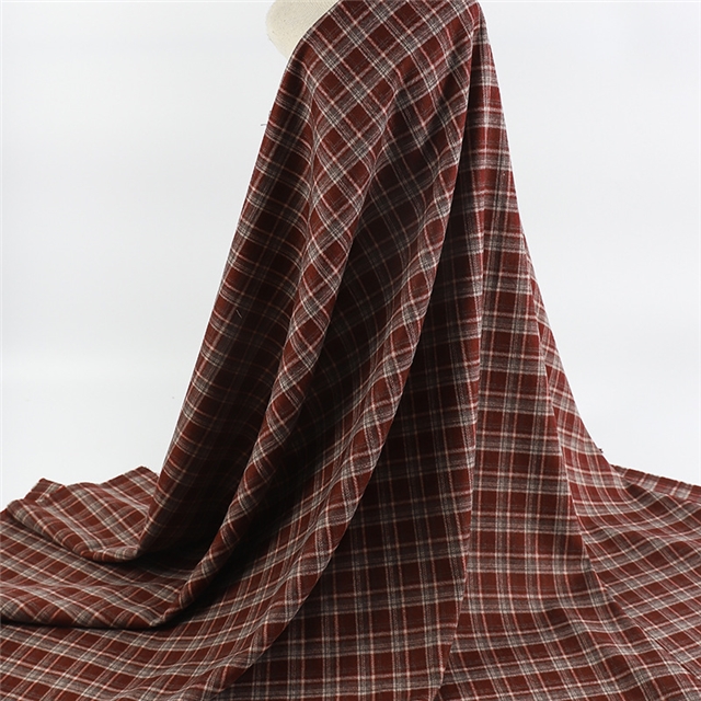 polyester cotton brushed yarn dyed checkered fabric