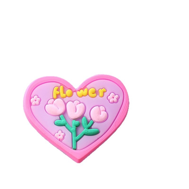 pvc heart flower pvc soft rubber accessories