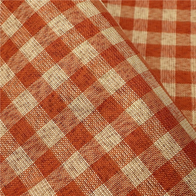 stripe plaid gold and silver thread imitation linen fabric