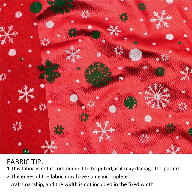 offset snowflake full plate hot stamping red gold fabric