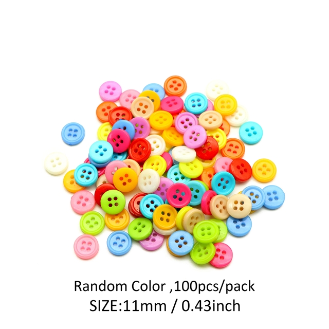 Plastic Plastic colored four eye button round 11mm(0.44