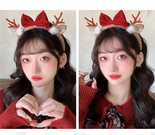 fabric christmas antler headband