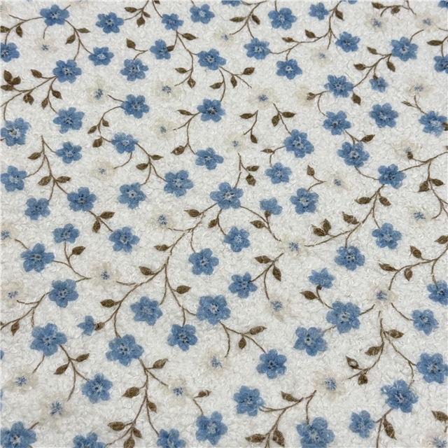 flower bear grid particle printed velvet fabric
