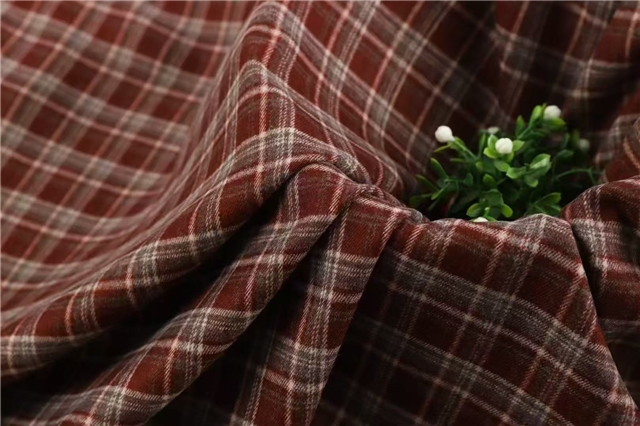 polyester cotton brushed yarn dyed checkered fabric