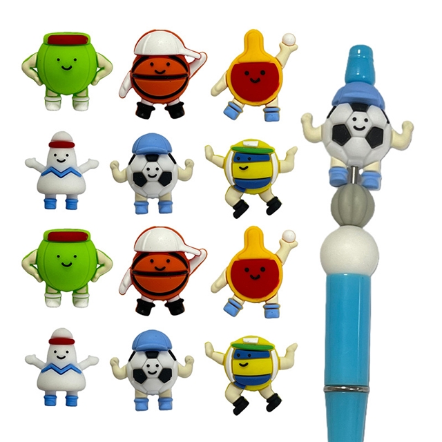 silicone three-dimensional cartoon football basketball silicone beads