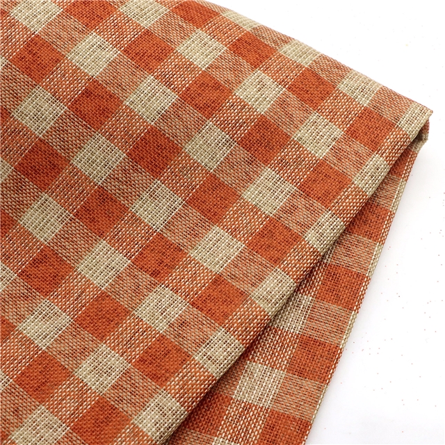 stripe plaid gold and silver thread imitation linen fabric