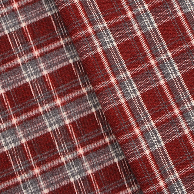 polyester cotton brushed yarn dyed checkered fabric