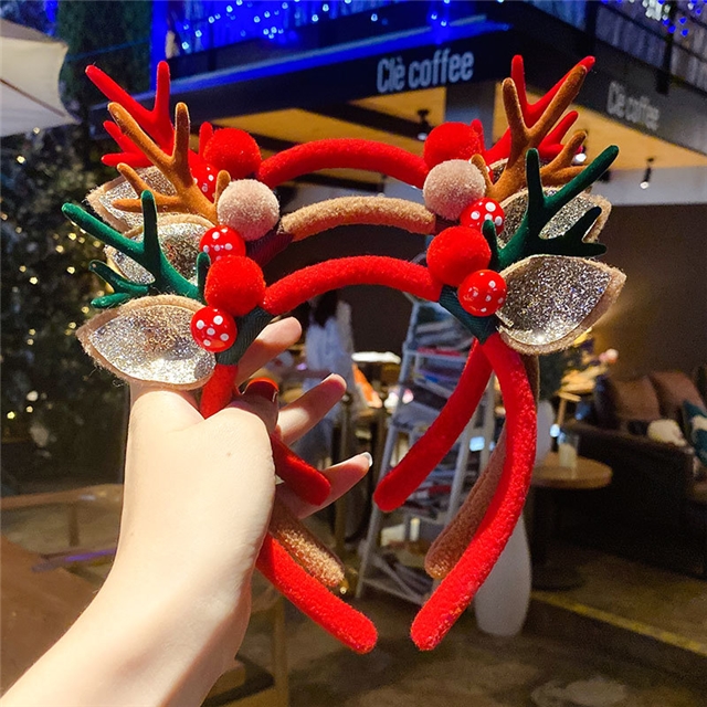 fabric christmas antler headband
