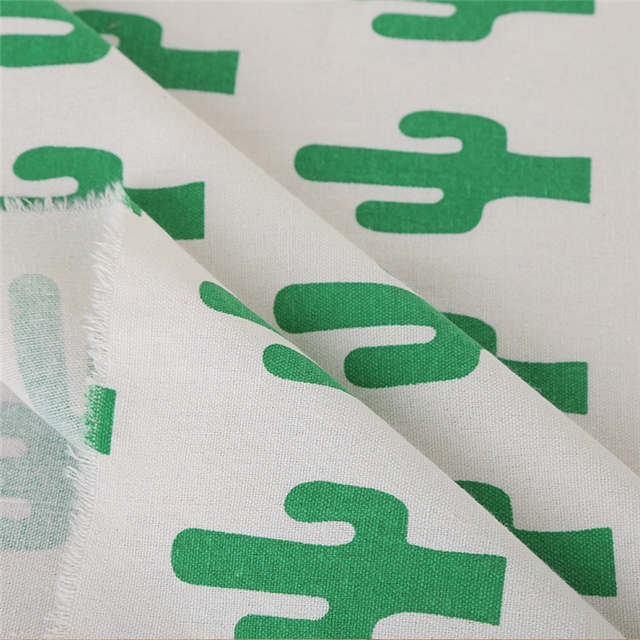 cactus cotton linen print