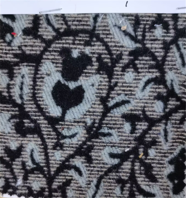 embroidery flower leaves jacquard woolen fabric