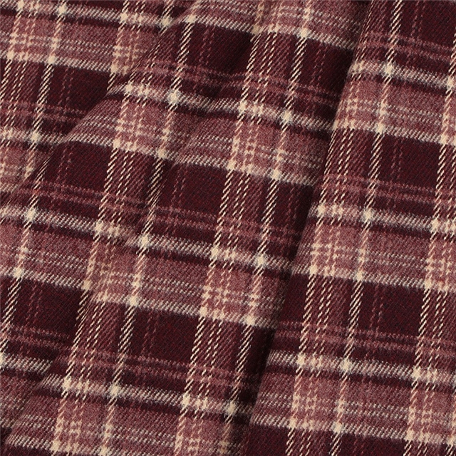 polyester cotton brushed yarn dyed checkered fabric