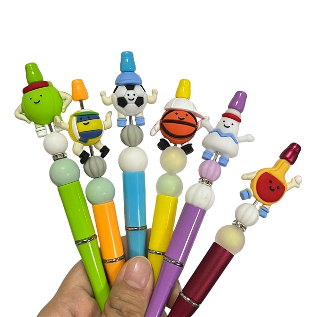 silicone three-dimensional cartoon football basketball silicone beads