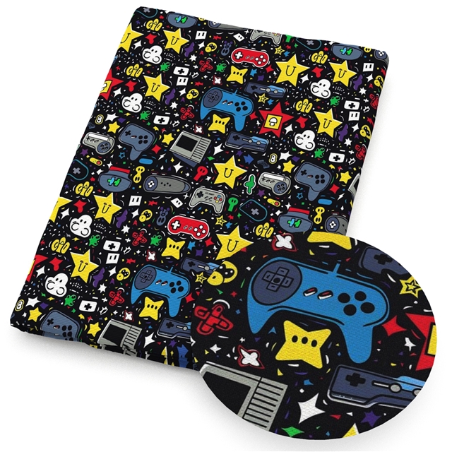 polyester cotton magnetic tape game console series polyester cotton fabric set (8 pcs/set)