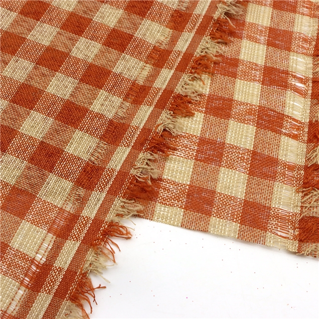 stripe plaid gold and silver thread imitation linen fabric