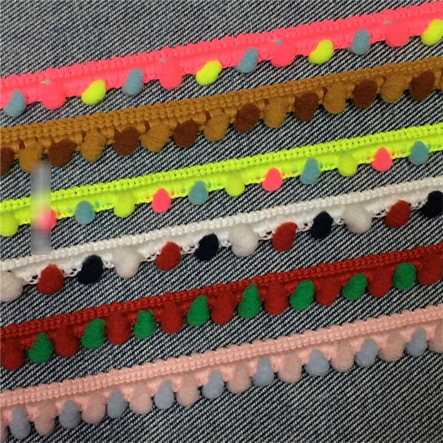colorful single-sided woolen ball lace