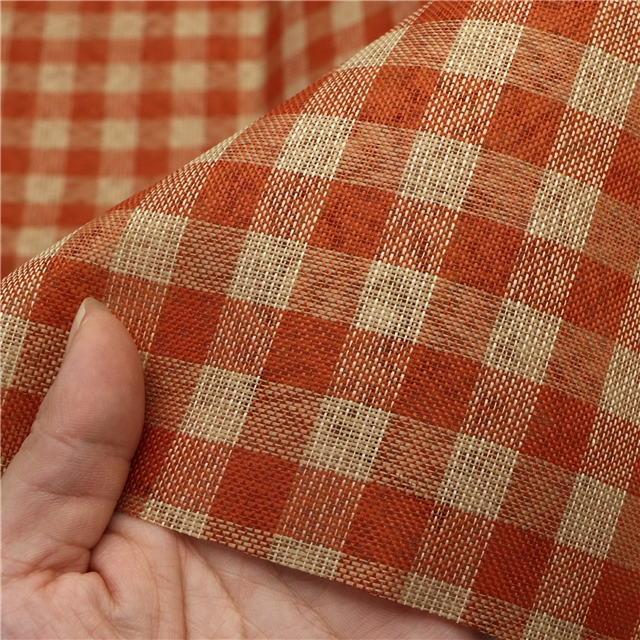 stripe plaid gold and silver thread imitation linen fabric