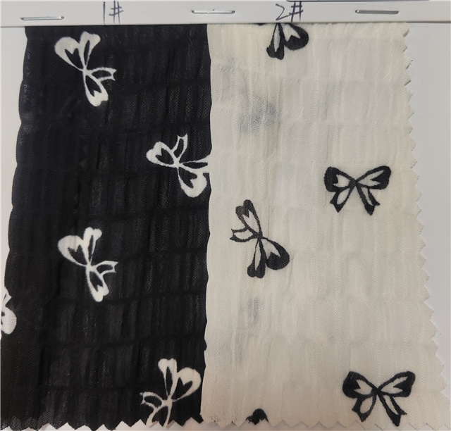 wrinkled bow chiffon fabric