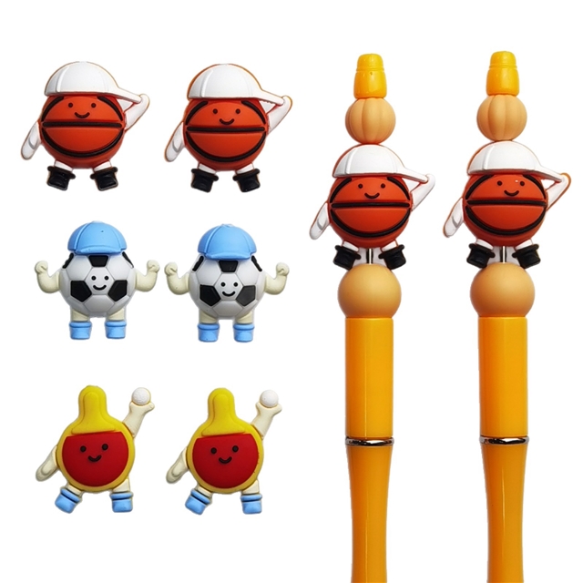 silicone three-dimensional cartoon football basketball silicone beads
