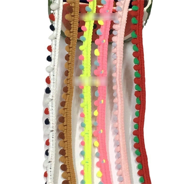 colorful single-sided woolen ball lace