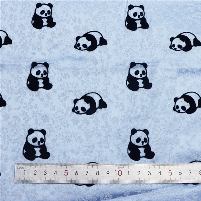 velvet panda small floral jacquard fabric