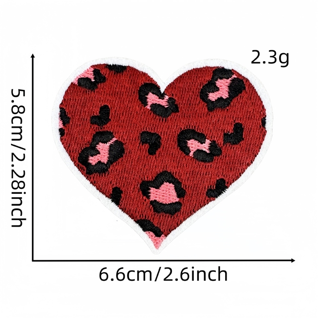 back with glue heart embroidery patch (back with glue)