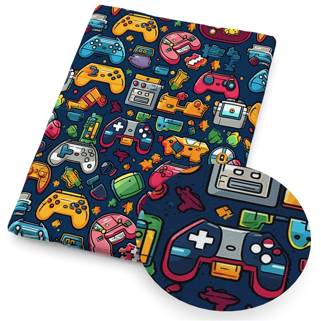polyester cotton magnetic tape game console series polyester cotton fabric set (8 pcs/set)