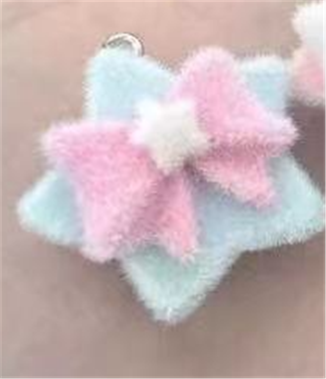 resin velvet bow star resin pendant