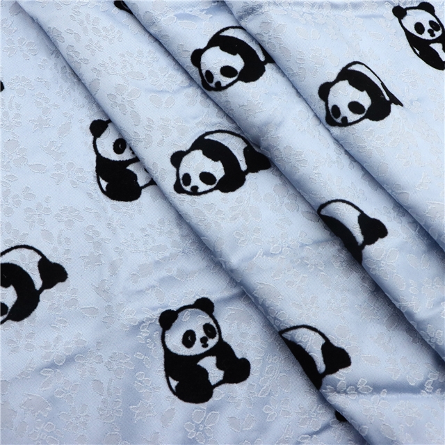 velvet panda small floral jacquard fabric