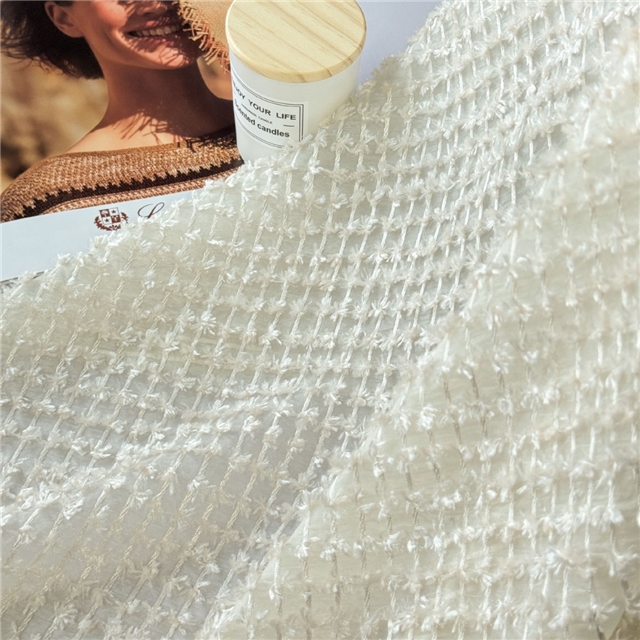 3d tassel trimmed organza fabric