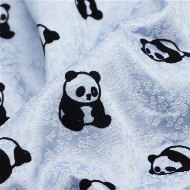velvet panda small floral jacquard fabric