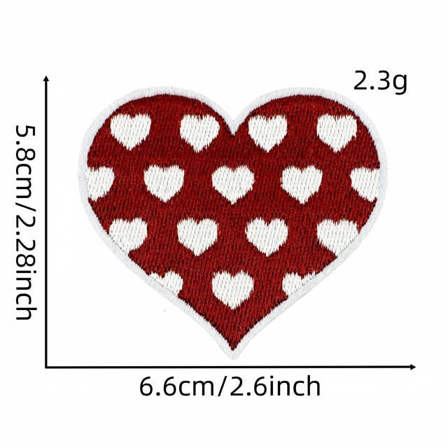 back with glue heart embroidery patch (back with glue)