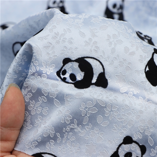 velvet panda small floral jacquard fabric