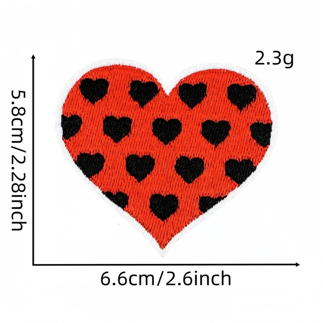 back with glue heart embroidery patch (back with glue)