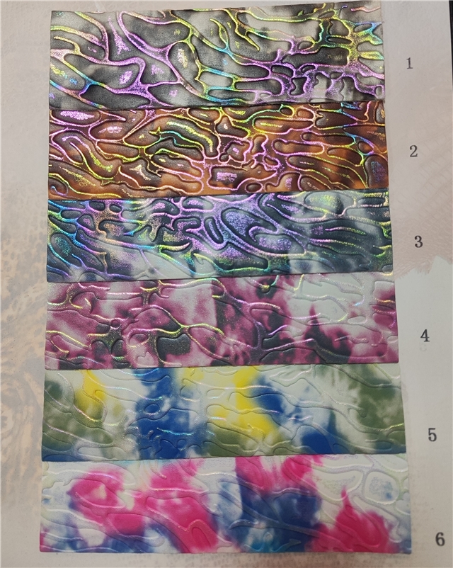 synthetic leather bump texture colorful tie dye illusion geometric pattern faux leather